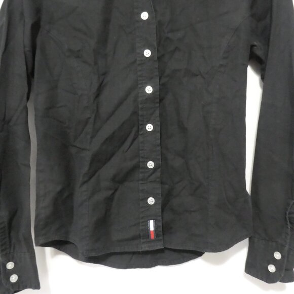 TOMMY JEANS | small | Black Cotton Casual / Dress Shirt | Made In Canada 🟥🍁🟥 - Picture 7 of 14